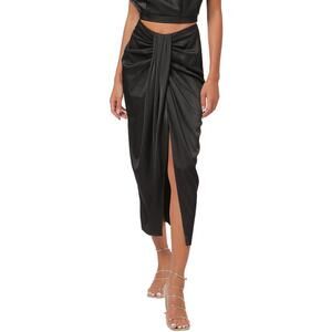 NEW LINE AND DOT selma midi skirt in black